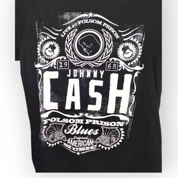 Johnny Cash Live At Folsom Prison 1968 Black Medium T-Shirt Country Music Star - Picture 3 of 6